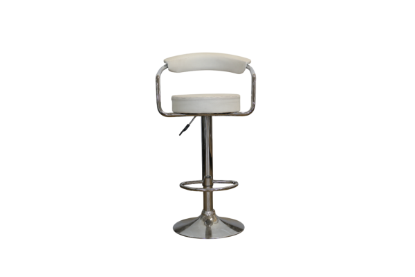 Tabouret Coiffeur blanc / métal – Image 2