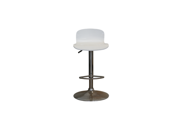 Tabouret réglable blanc / métal – Image 2